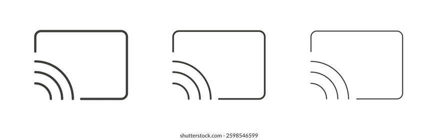 Screencast line icon vector illustration set.