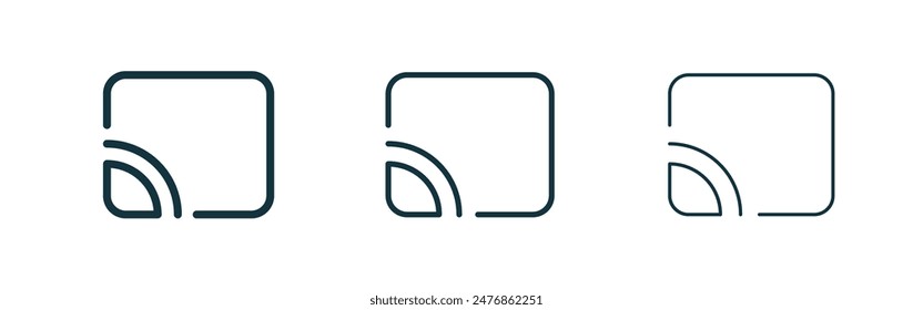 Screencast line vector icon set.