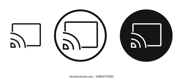 Screencast outlined icon vector collection.