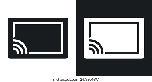 Screencast thin vector icon collection.