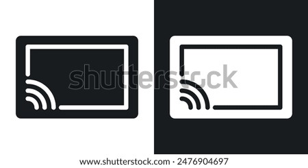 Screencast thin vector icon collection.