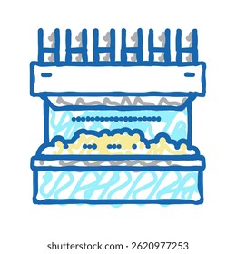 vetor de esboço de ícone de doodle da máquina da planta de triagem. sinal de máquina da planta de triagem. ilustração de símbolo isolado