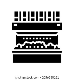 vector de icono de glifo de máquina de cribado. señal de la máquina de cribado. símbolo de contorno aislado ilustración negra