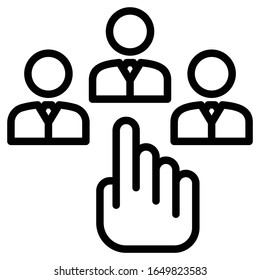 Screening and Selection of Candidate Concept, hrm symbol on white background, Recruitment Process Vector Icon Design, Shortlist Employee Sign
