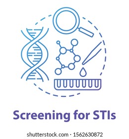 Screening for STIs blue concept icon. Sexually transmitted infections idea thin line illustration. Medical checkup. Venereal diseases exam. Unprotected sex. Vector isolated outline drawing