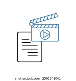 screenplay concept line icon. Simple element illustration.screenplay concept outline symbol design.