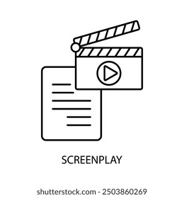 screenplay concept line icon. Simple element illustration.screenplay concept outline symbol design.