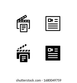 Screenplay Icon Logo Vector Symbol. Movie Script Icon