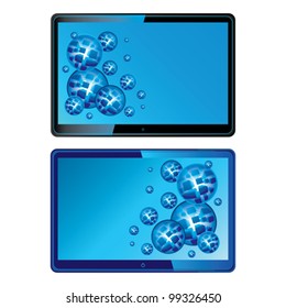 Screens with abstract background inside isolated on white