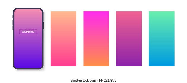 Screens gradient set background for mobile phones and mobile app, ui, design theme.