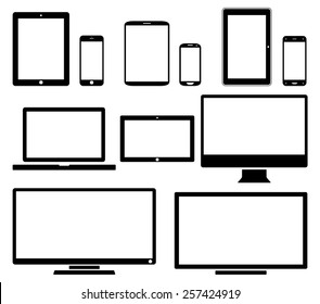 Screens - icon set Vector illustration of different screens
