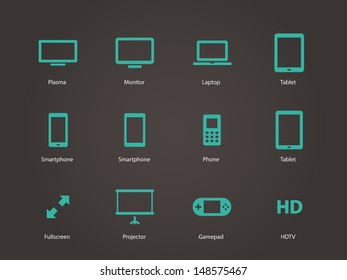 Screens icons. Vector illustration.