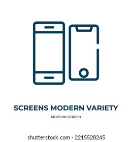 Screens modern variety icon. Linear vector illustration from modern screen collection. Outline screens modern variety icon vector. Thin line symbol for use on web and mobile apps, logo, print media.