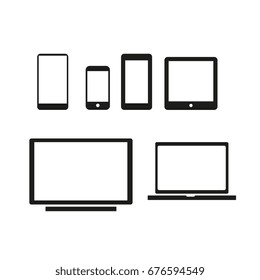 Screens on white background