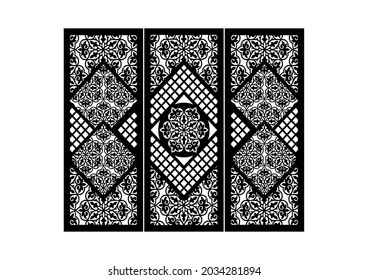 screens with a pattern. vector graphics. illustration. laser cutting