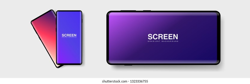 Screens vibrant gradient set background for smartphones and mobile phones. Background for mobile app, ui, design theme. vector