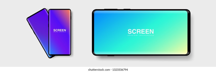 Screens vibrant gradient set background for smartphones and mobile phones. Background for mobile app, ui, design theme. vector