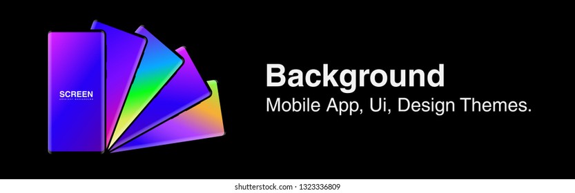 Screens vibrant gradient set background for smartphones and mobile phones. Background for mobile app, ui, design theme. vector