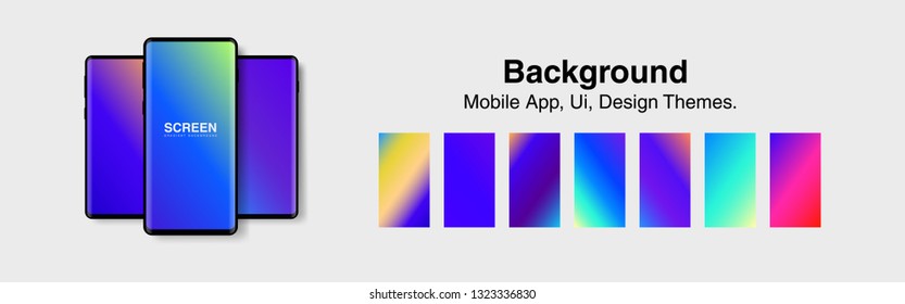 Screens vibrant gradient set background for smartphones and mobile phones. Background for mobile app, ui, design theme. vector