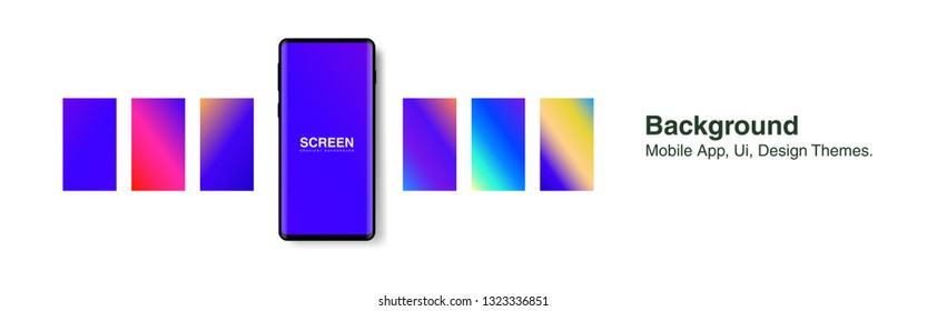 Screens vibrant gradient set background for smartphones and mobile phones. Background for mobile app, ui, design theme. vector
