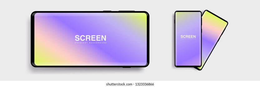 Screens vibrant gradient set background for smartphones and mobile phones. Background for mobile app, ui, design theme. vector