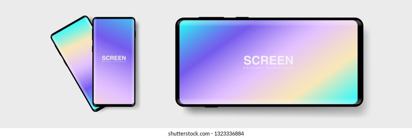 Screens vibrant gradient set background for smartphones and mobile phones. Background for mobile app, ui, design theme. vector