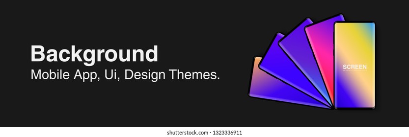 Screens vibrant gradient set background for smartphones and mobile phones. Background for mobile app, ui, design theme. vector