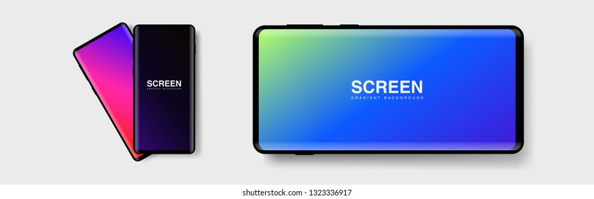 Screens vibrant gradient set background for smartphones and mobile phones. Background for mobile app, ui, design theme. vector