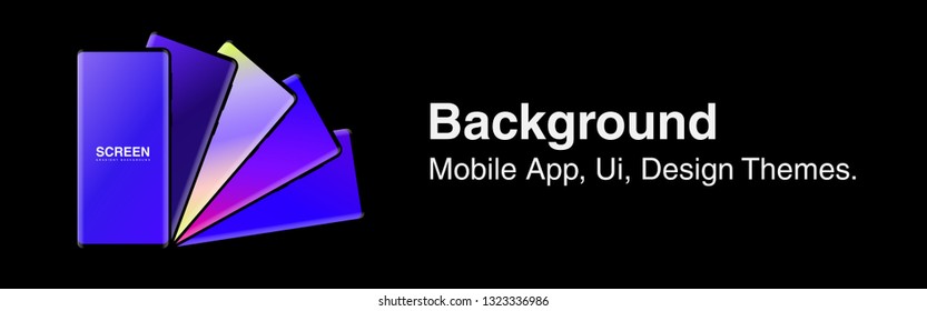 Screens vibrant gradient set background for smartphones and mobile phones. Background for mobile app, ui, design theme. vector