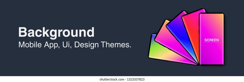 Screens vibrant gradient set background for smartphones and mobile phones. Background for mobile app, ui, design theme. vector