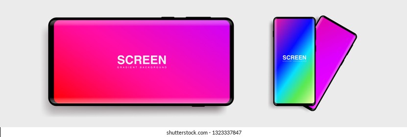 Screens vibrant gradient set background for smartphones and mobile phones. Background for mobile app, ui, design theme. vector