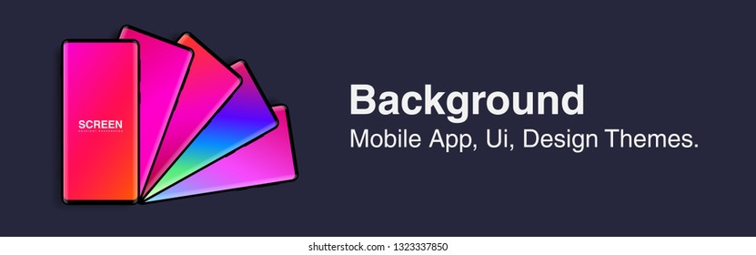 Screens vibrant gradient set background for smartphones and mobile phones. Background for mobile app, ui, design theme. vector