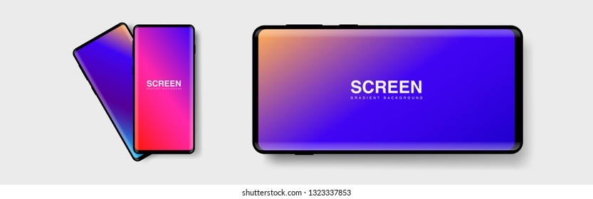 Screens vibrant gradient set background for smartphones and mobile phones. Background for mobile app, ui, design theme. vector