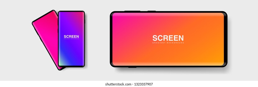 Screens vibrant gradient set background for smartphones and mobile phones. Background for mobile app, ui, design theme. vector