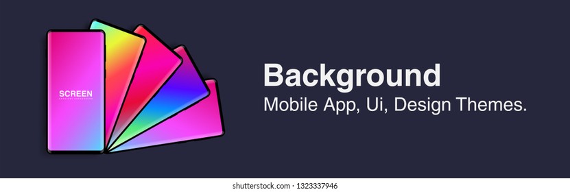 Screens vibrant gradient set background for smartphones and mobile phones. Background for mobile app, ui, design theme. vector