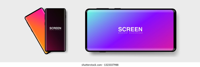 Screens vibrant gradient set background for smartphones and mobile phones. Background for mobile app, ui, design theme. vector