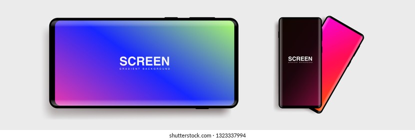 Screens vibrant gradient set background for smartphones and mobile phones. Background for mobile app, ui, design theme. vector