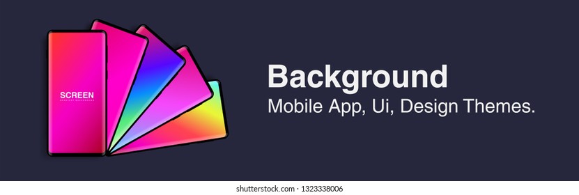 Screens vibrant gradient set background for smartphones and mobile phones. Background for mobile app, ui, design theme. vector