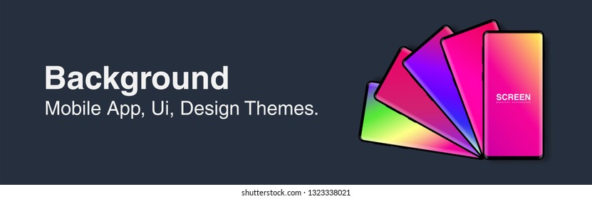 Screens vibrant gradient set background for smartphones and mobile phones. Background for mobile app, ui, design theme. vector