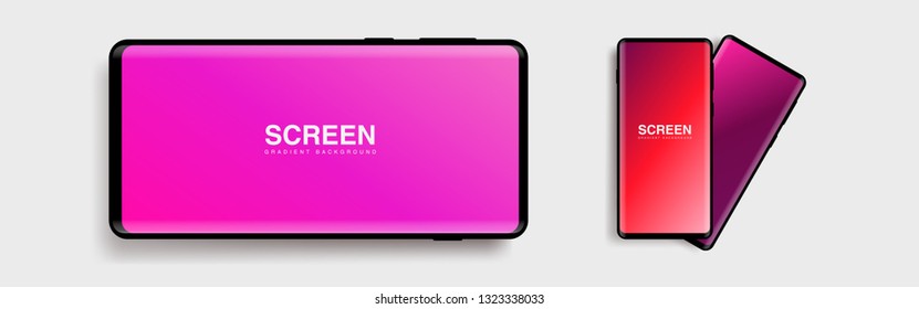 Screens vibrant gradient set background for smartphones and mobile phones. Background for mobile app, ui, design theme. vector