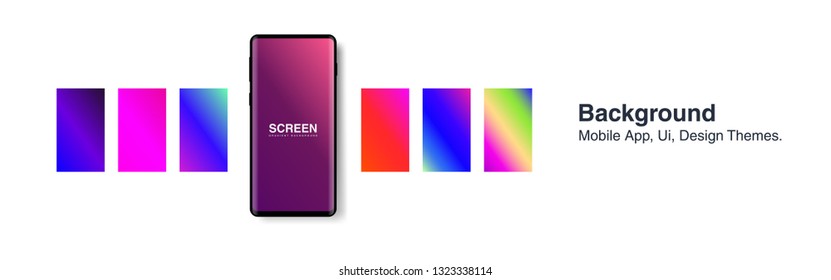 Screens vibrant gradient set background for smartphones and mobile phones. Background for mobile app, ui, design theme. vector