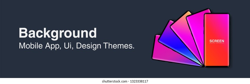 Screens vibrant gradient set background for smartphones and mobile phones. Background for mobile app, ui, design theme. vector