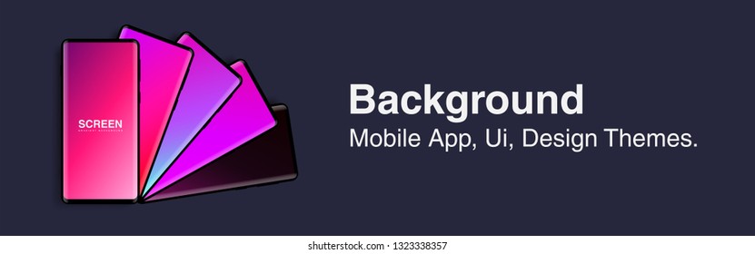 Screens vibrant gradient set background for smartphones and mobile phones. Background for mobile app, ui, design theme. vector