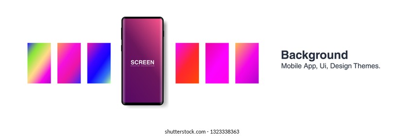 Screens vibrant gradient set background for smartphones and mobile phones. Background for mobile app, ui, design theme. vector