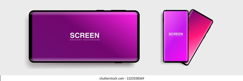 Screens vibrant gradient set background for smartphones and mobile phones. Background for mobile app, ui, design theme. vector