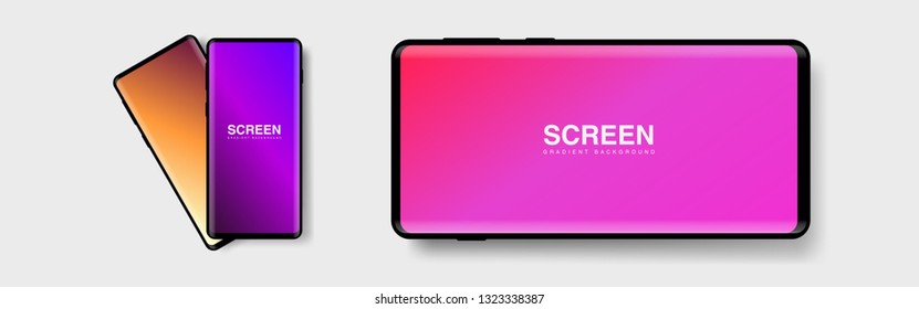 Screens vibrant gradient set background for smartphones and mobile phones. Background for mobile app, ui, design theme. vector