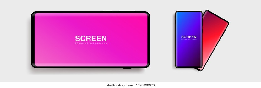 Screens vibrant gradient set background for smartphones and mobile phones. Background for mobile app, ui, design theme. vector