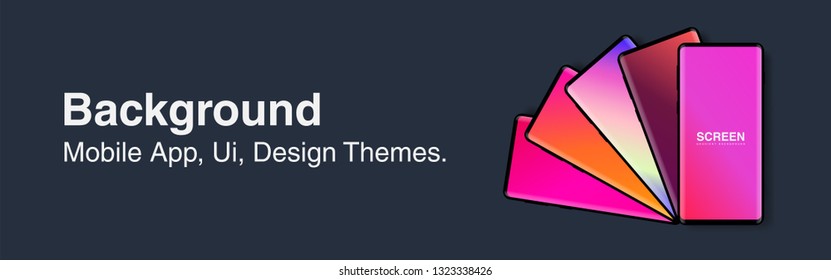 Screens vibrant gradient set background for smartphones and mobile phones. Background for mobile app, ui, design theme. vector