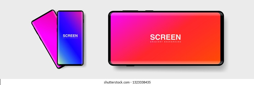 Screens vibrant gradient set background for smartphones and mobile phones. Background for mobile app, ui, design theme. vector