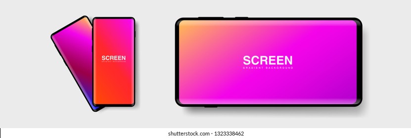 Screens vibrant gradient set background for smartphones and mobile phones. Background for mobile app, ui, design theme. vector